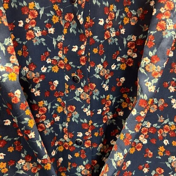bebop by you be free Size Small Floral Dress Tie Fron Size Small (S) Navy - Picture 6 of 6